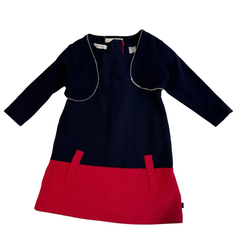 Girls Navy Blue And Mini Cardigan Set Size 18 Months